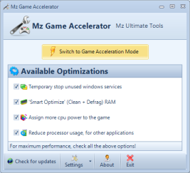 Mz Game Accelerator screenshot Mz Game Accelerator screenshot