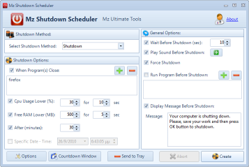 Mz Shutdown Scheduler screenshot